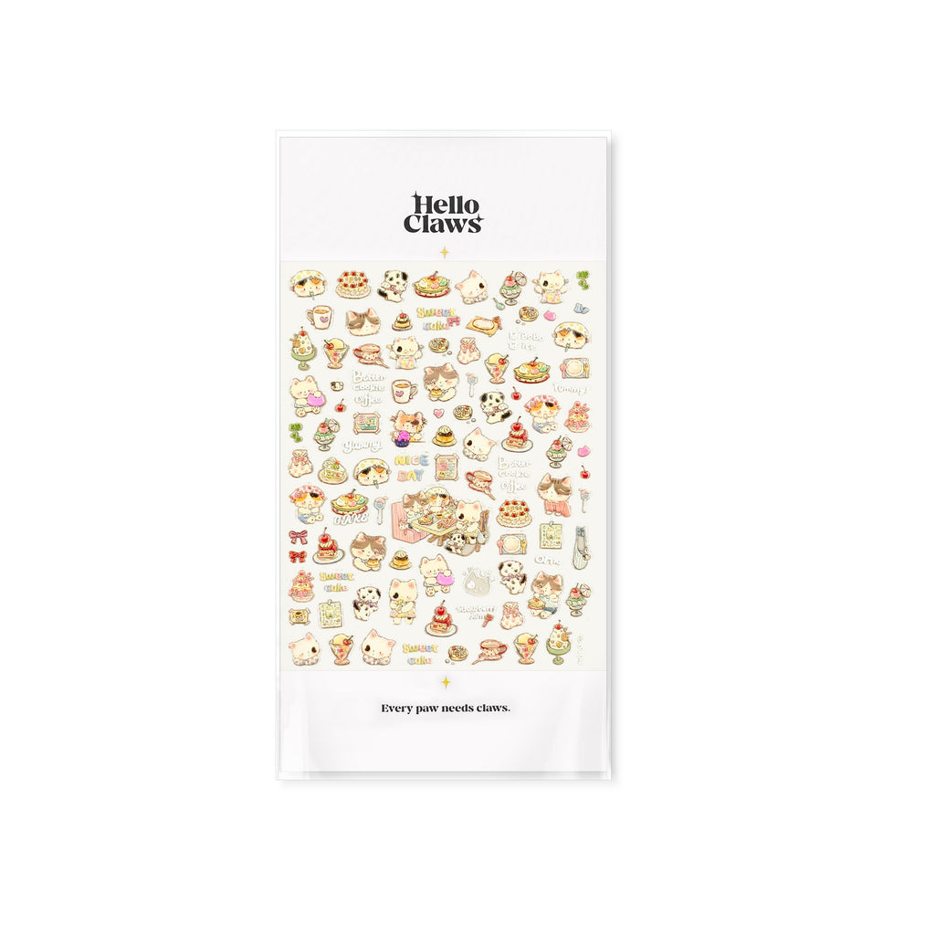 Hello Claws | Cherry Cake And Kitty Nail Deco Sticker