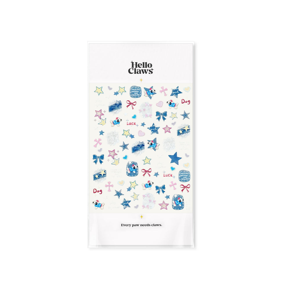 Hello Claws | Jeans Puppy Nail Deco Sticker