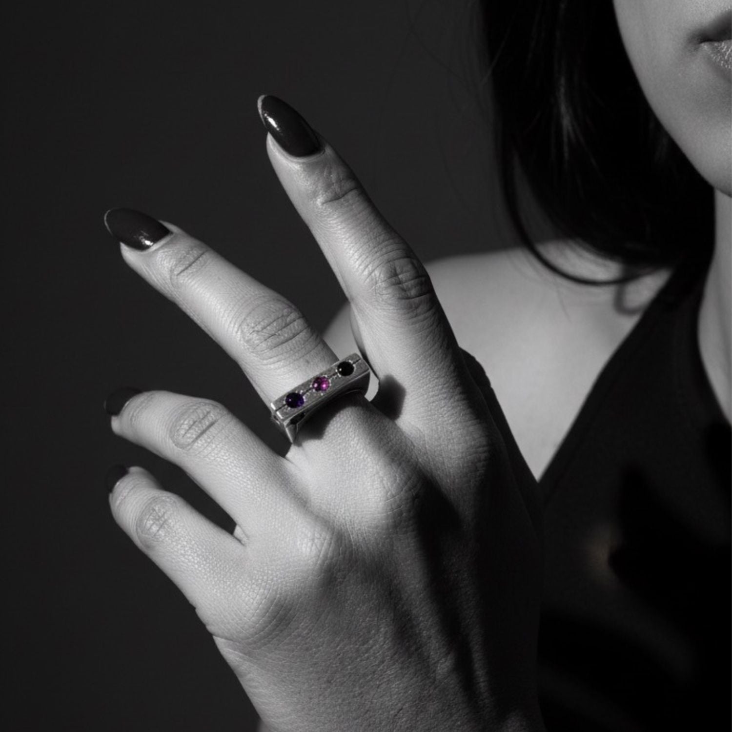Traffic Light Sterling Silver 925 Ring