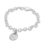 Travel Safe Outline Compass Silver Charm