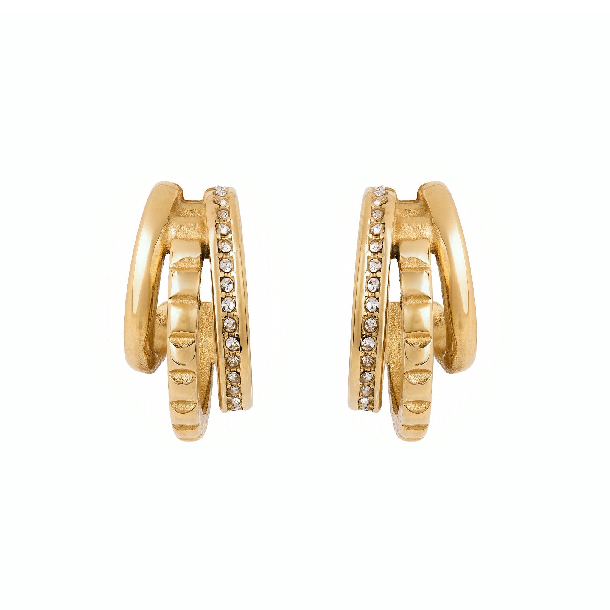 Triple Textured Hoops