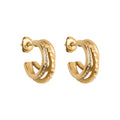 Triple Textured Hoops