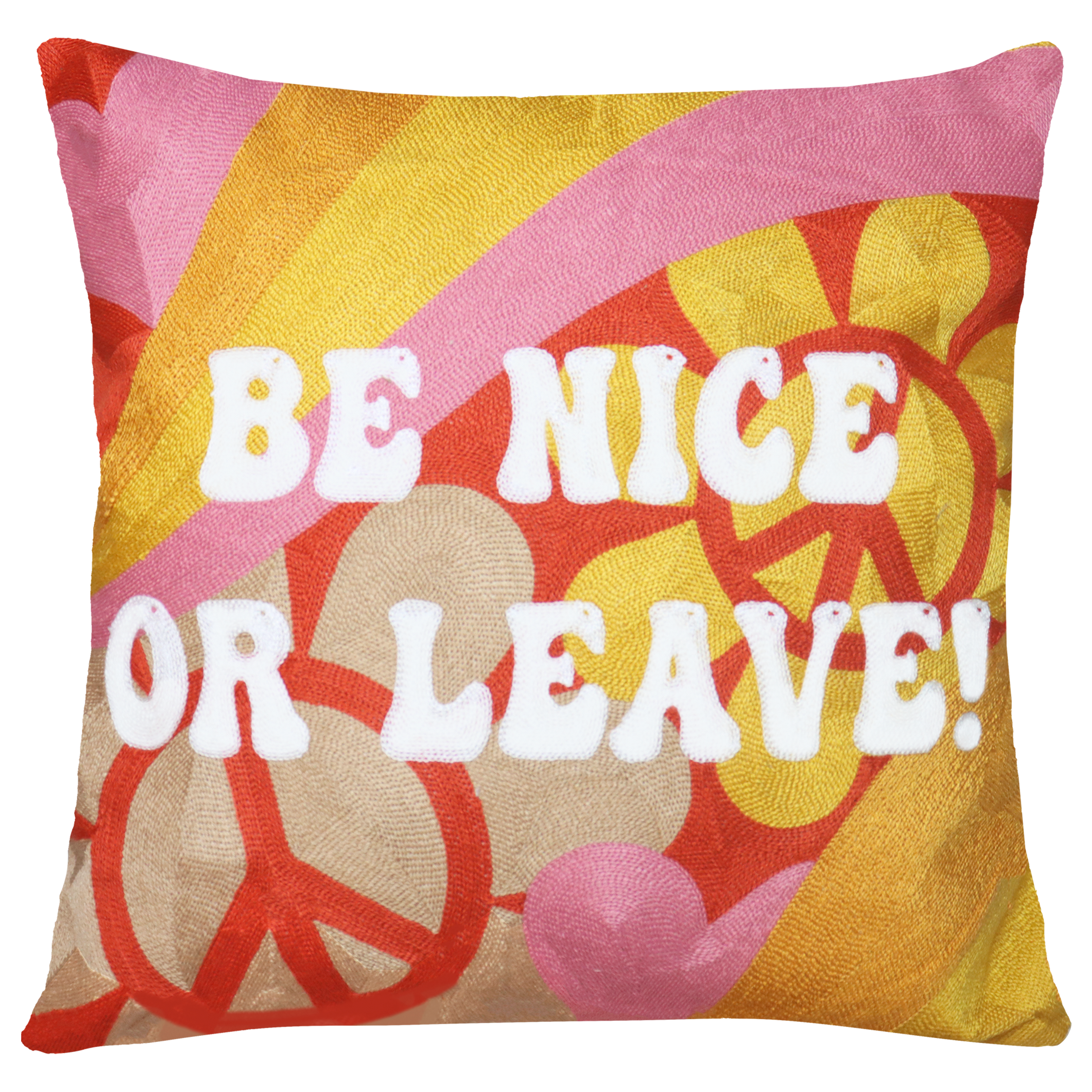 Be Nice or Leave Needlepoint Pillow