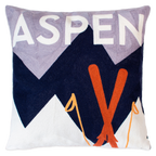 Aspen Ski Needlepoint Pillow