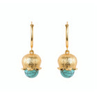 Turquoise Lantern Flower Hoops