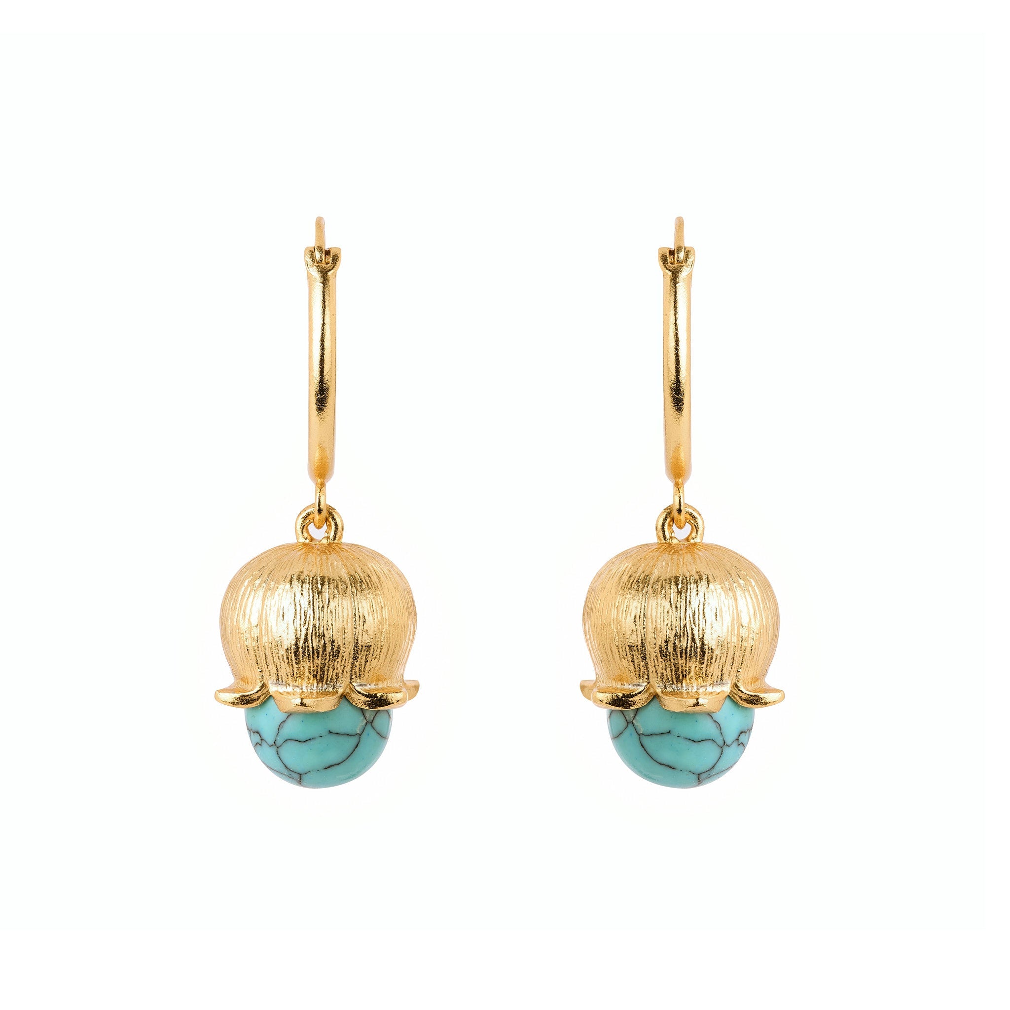 Turquoise Lantern Flower Hoops