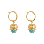 Turquoise Lantern Flower Hoops