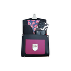 Handmade Leather Two Tone Sugarcube Handbag - Black & Magenta