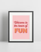 Welcome To The House Of Fun (Madness inspired) A4 Lyric Print
