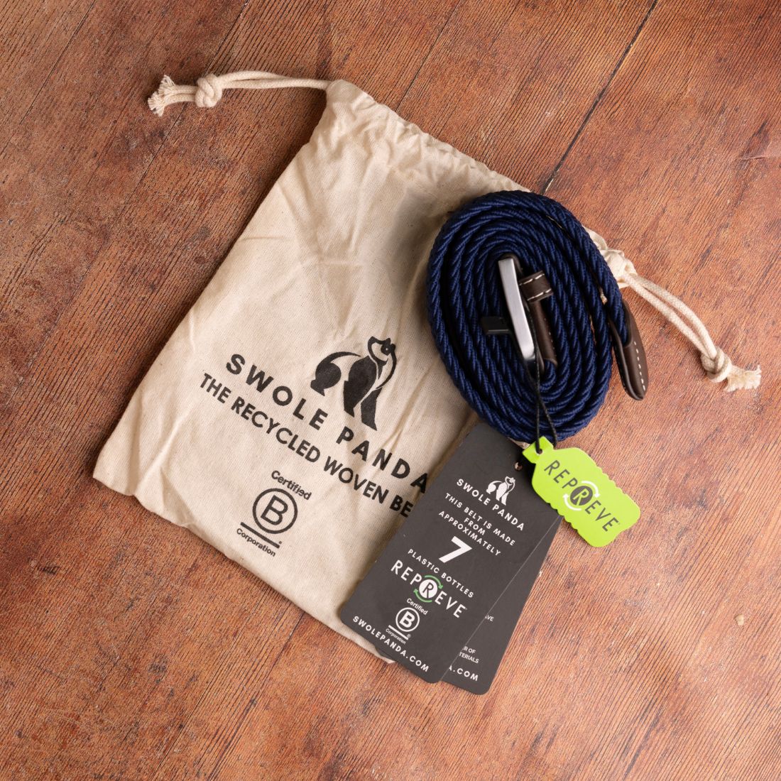 Woven Belt - Navy / Blue Zigzag