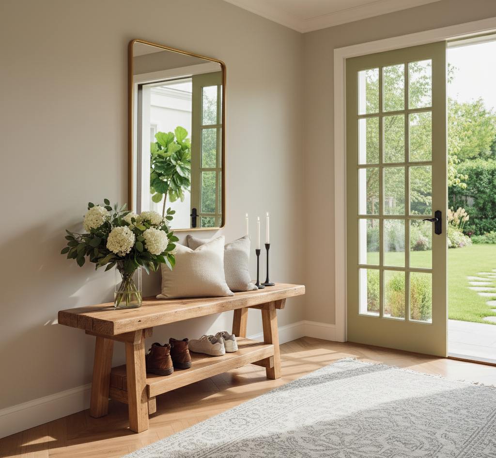 VORA Rustic Bench For Entryway