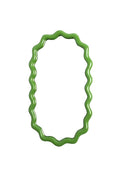 Wavy Mirror in Green Oval