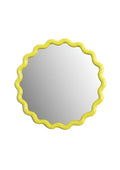 Wavey Round Mirror in Yellow