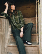 lina blouse | olive check