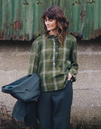 lina blouse | olive check