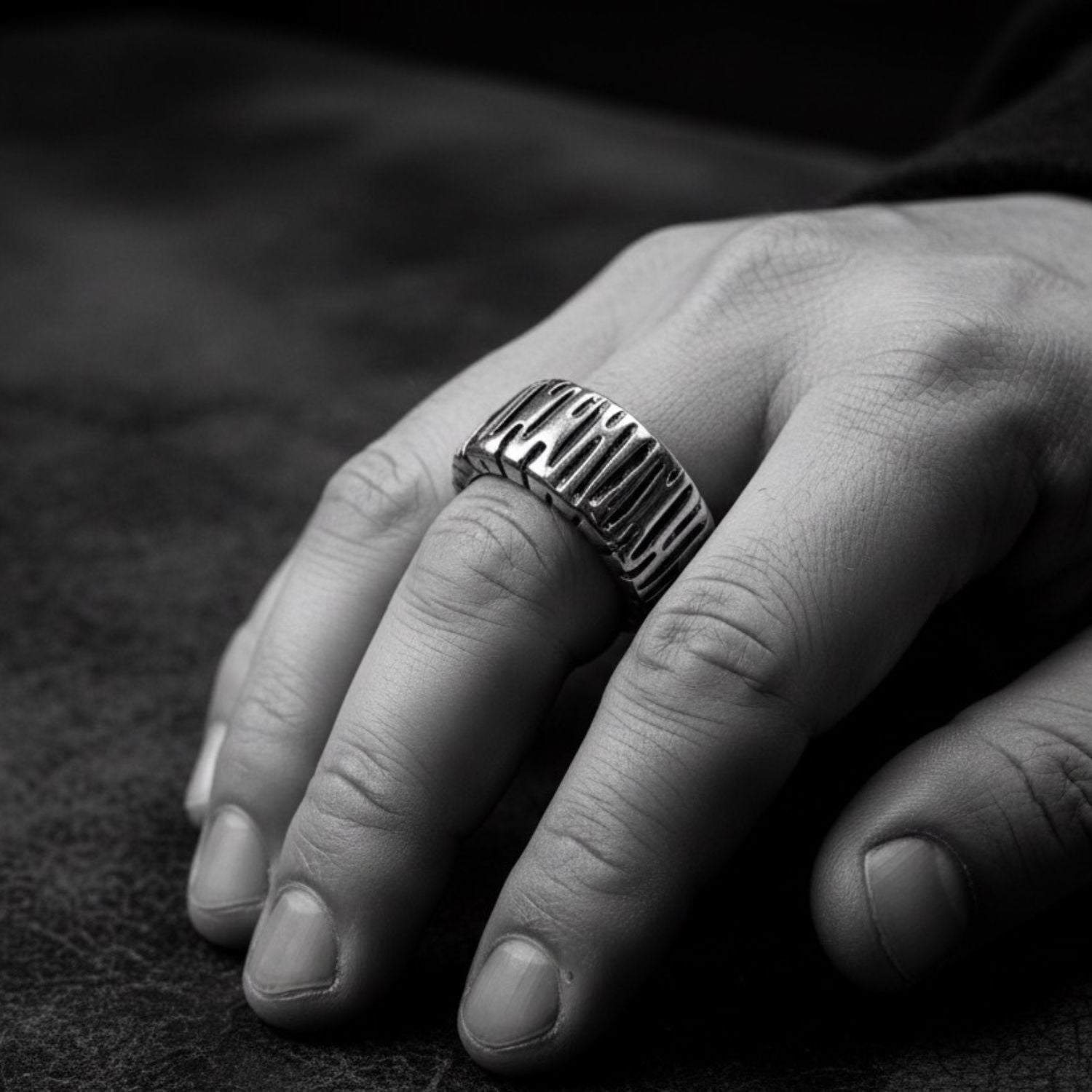 Wheel Flat Band Ring – Sterling Silver 925