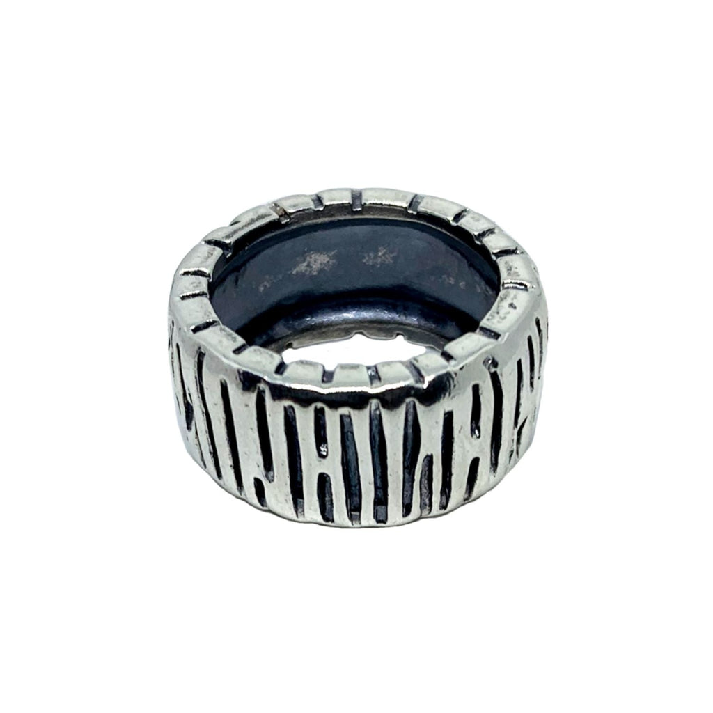 Wheel Flat Band Ring – Sterling Silver 925