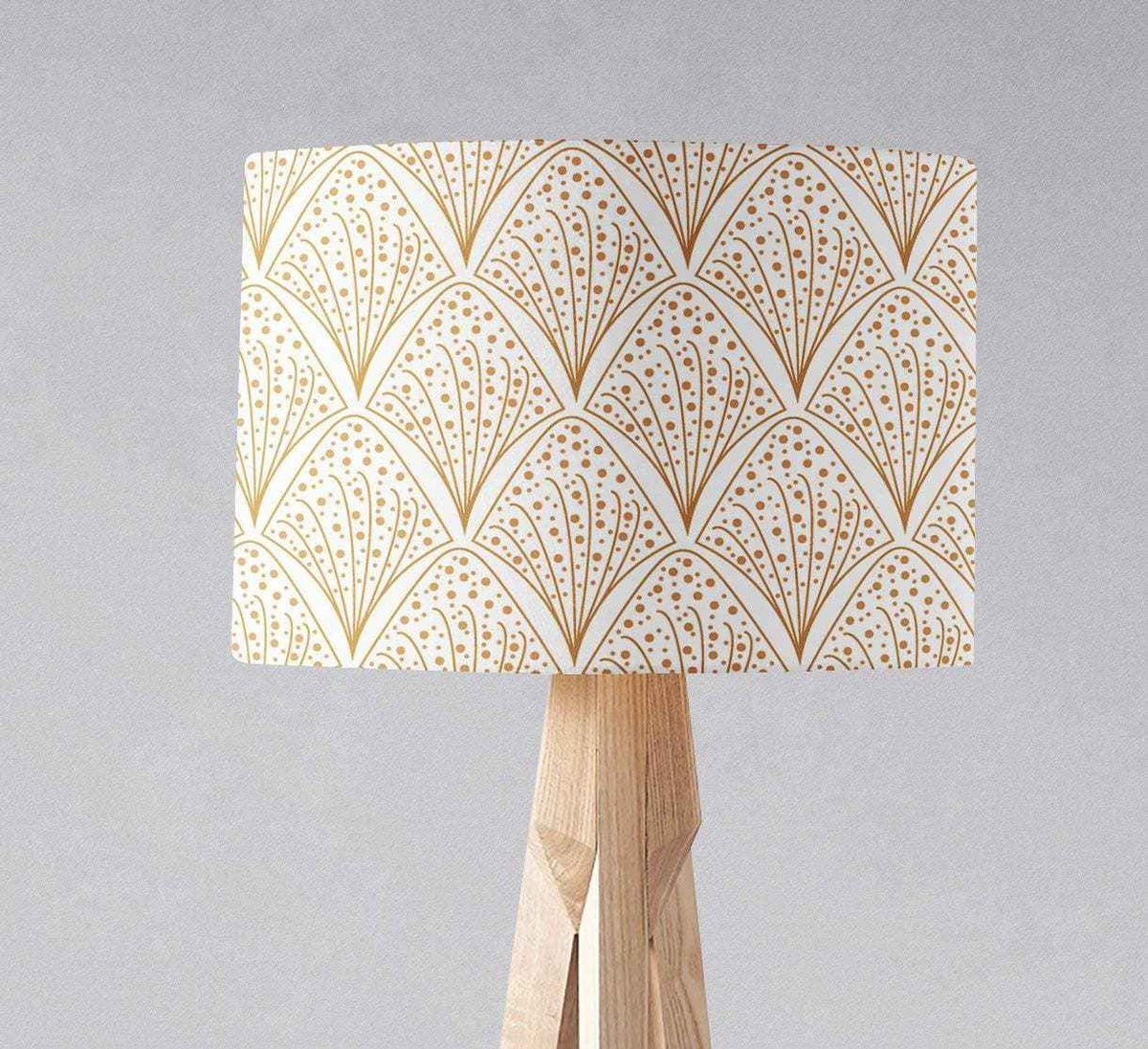 White Drum Lampshade, Gold Contemporary Design Shade for Table, Floor or Ceiling Pendant Light