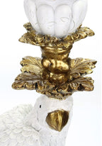 White & Gold Parrot Candle Holder