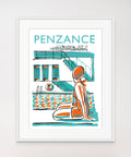 Waiting at Jubilee Pool - Penzance Text - Art Print