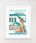 Waiting at Jubilee Pool - Penzance Text - Art Print
