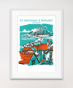 St Michael's Mount - Marazion Text - Art Print
