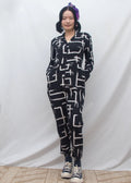 Organic Cotton & Linen Jumpsuit - Galaxy Black & White