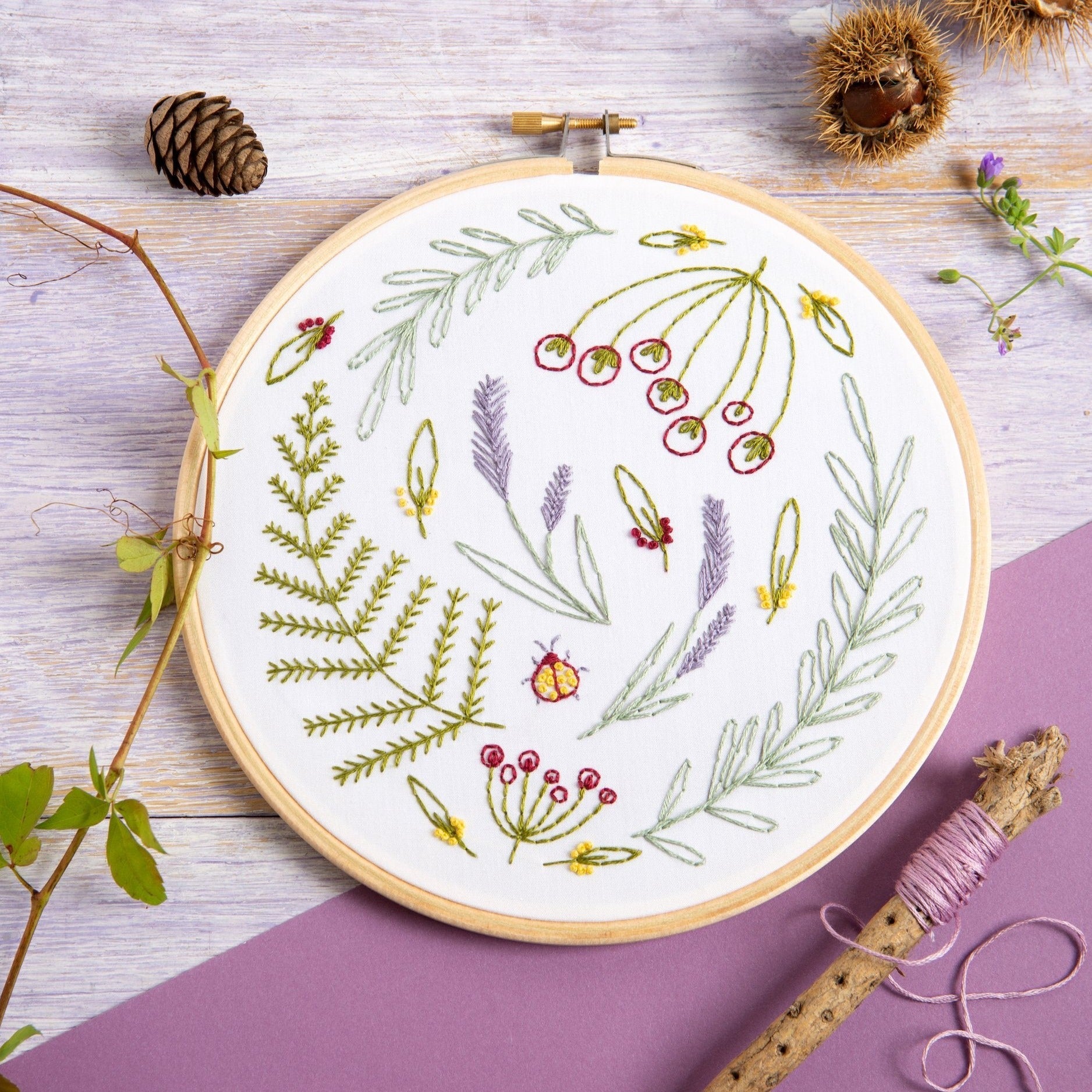 Wildwood Botanical Embroidery Kit for Beginners