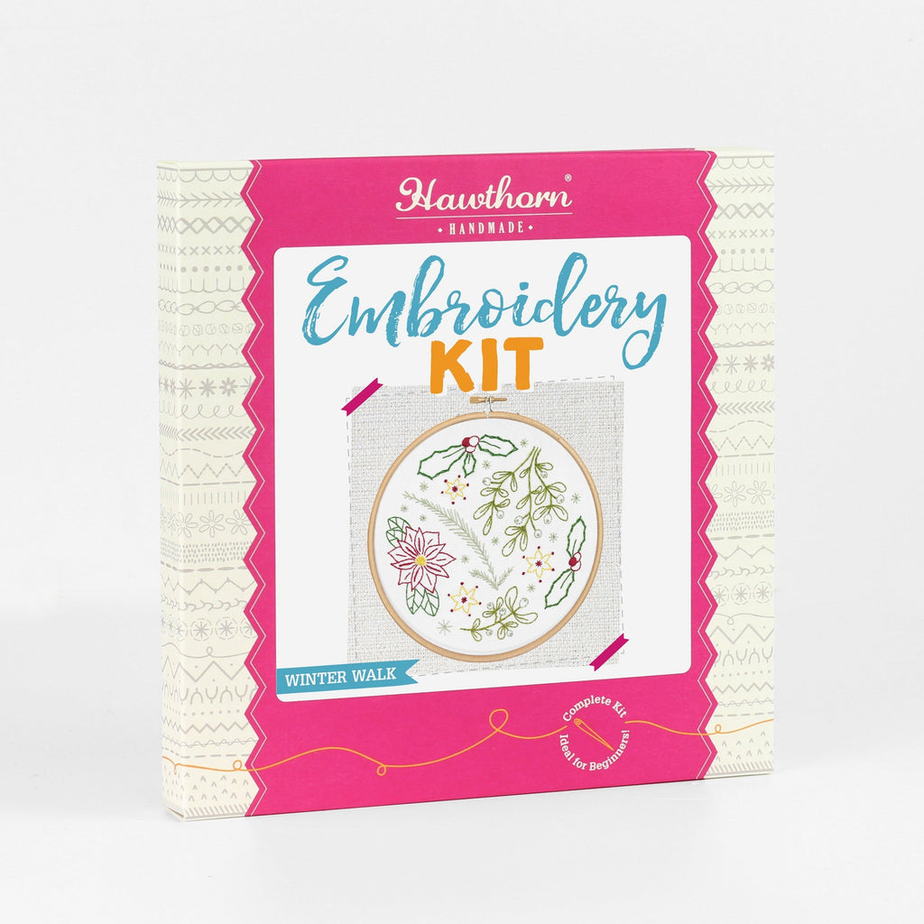 Winter Walk Christmas Embroidery Kit for Beginners