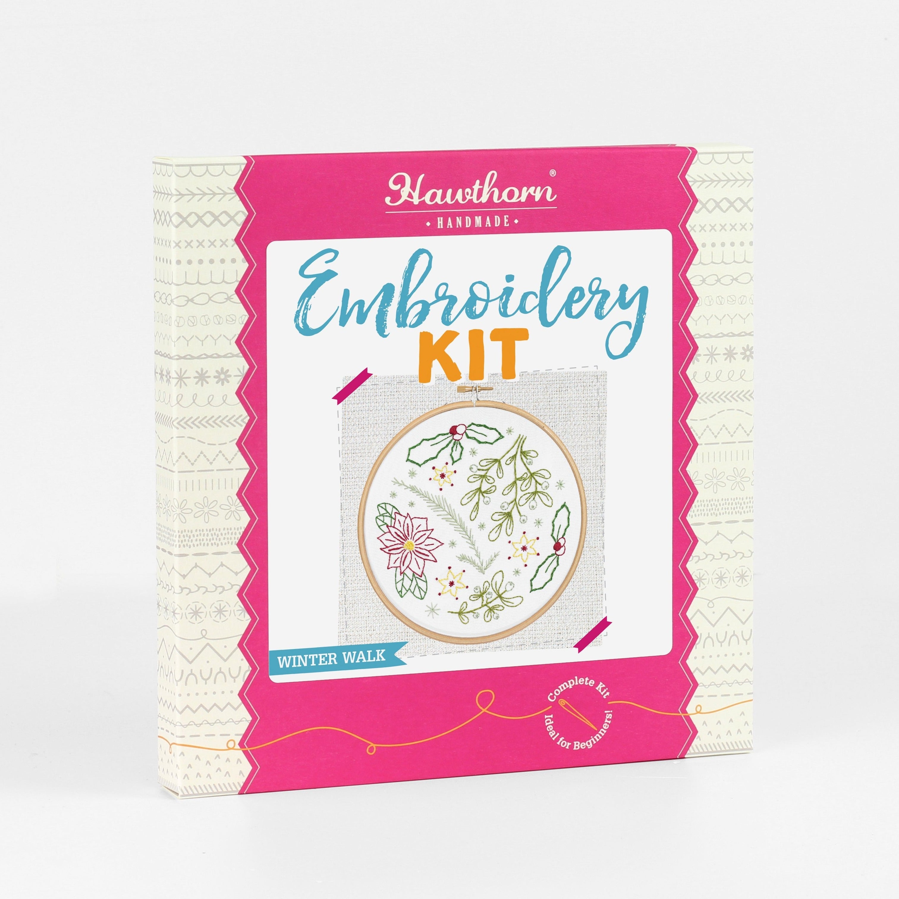 Winter Walk Christmas Embroidery Kit for Beginners