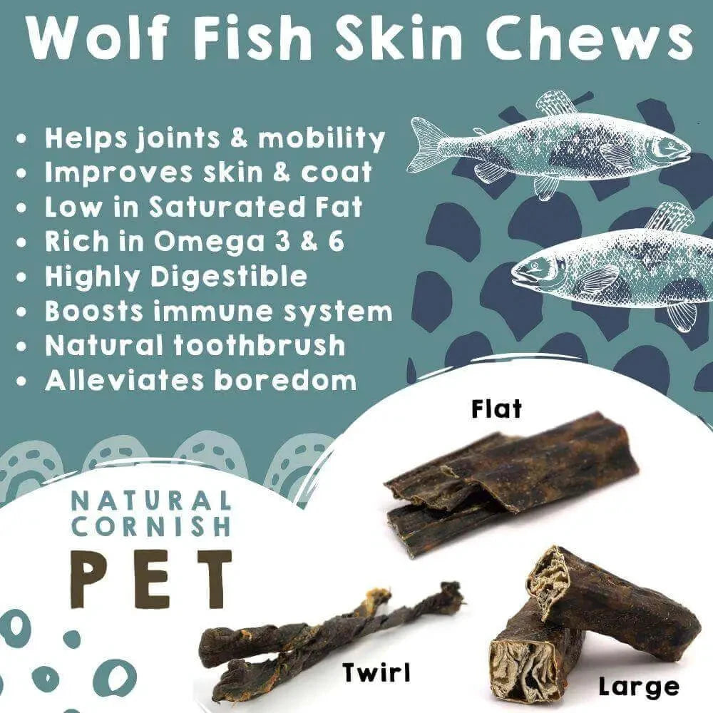Wolf Fish Flat Chews Made from Wolf Fish Skins | The Pets Larder by The Pets Larder (wolf-fish-flat-chew-for-dogs)