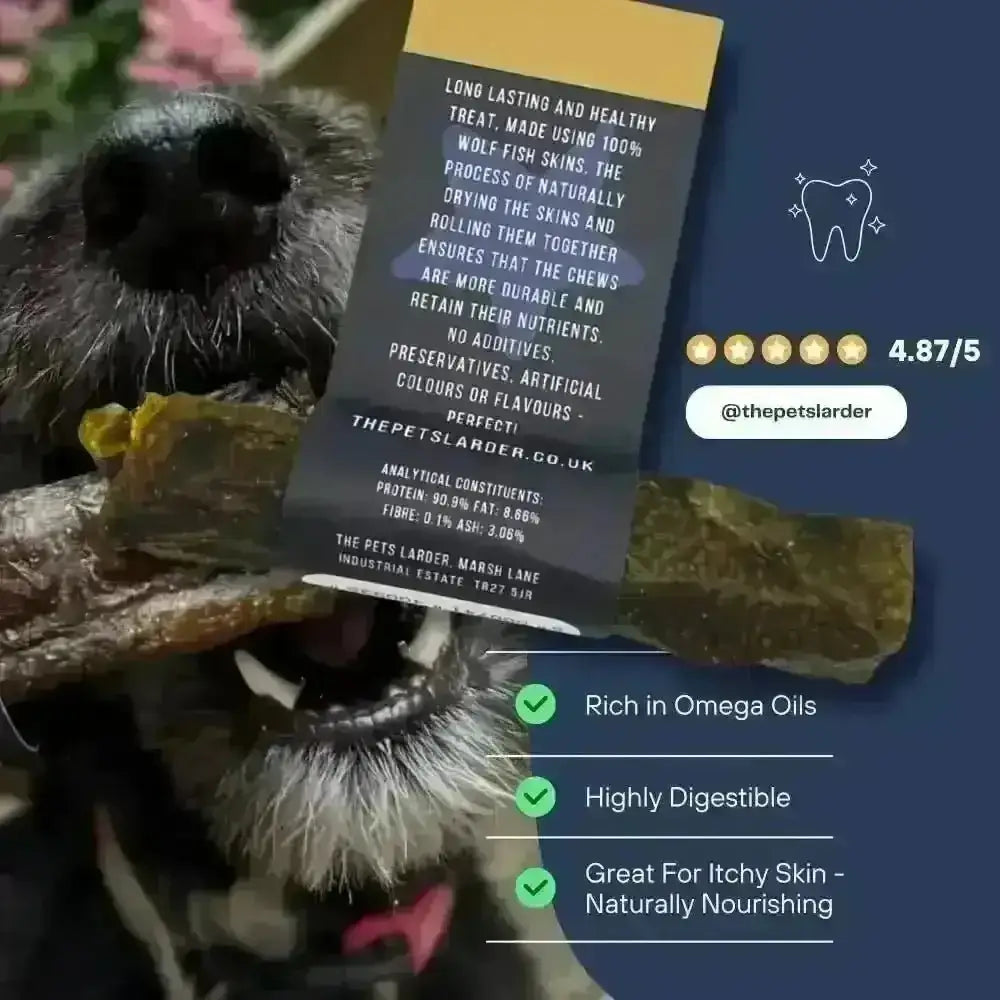 Large Wolf Fish Stick Chew for Dogs