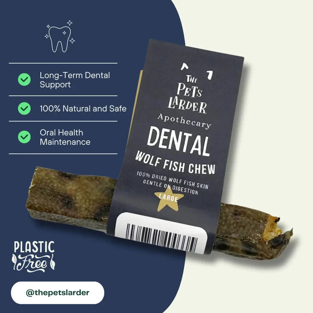 Natural Dog Chews - Fish Stick Treats for Large Dogs by The Pets Larder (wolf-fish-stick-chew-large-chew-for-dogs)