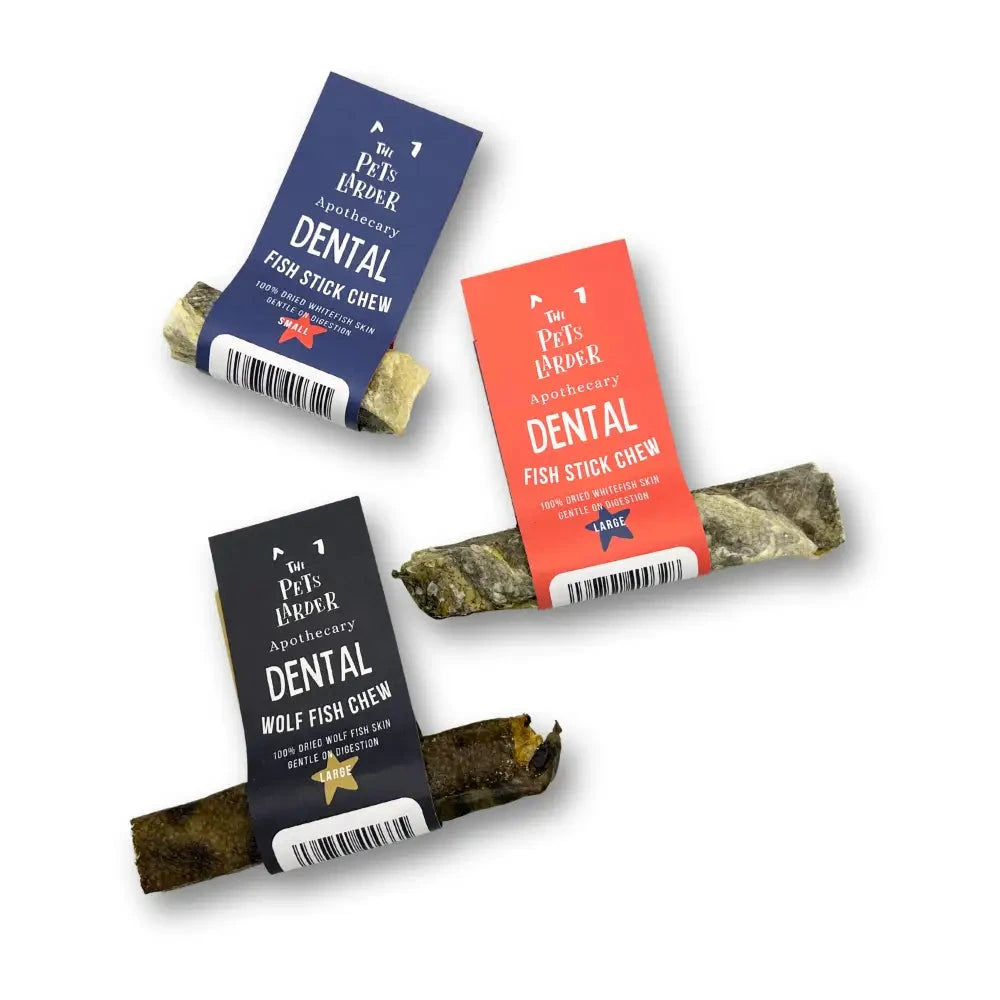 Natural Dog Chews - Fish Stick Treats for Large Dogs by The Pets Larder (wolf-fish-stick-chew-large-chew-for-dogs)