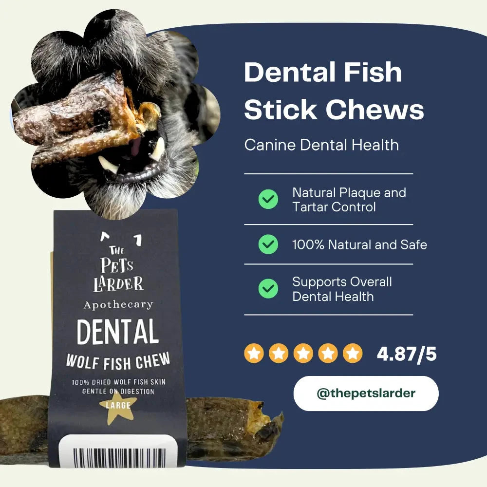 Natural Dog Chews - Fish Stick Treats for Large Dogs by The Pets Larder (wolf-fish-stick-chew-large-chew-for-dogs)
