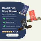 Natural Dog Chews - Fish Stick Treats for Large Dogs by The Pets Larder (wolf-fish-stick-chew-large-chew-for-dogs)