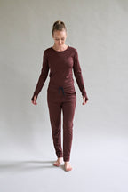 Womens Merino Long Sleeve, Chocolate Brown