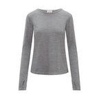 Womens Merino Long Sleeve, Grey Marle