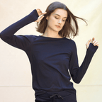 Womens Merino Long Sleeve,  Midnight