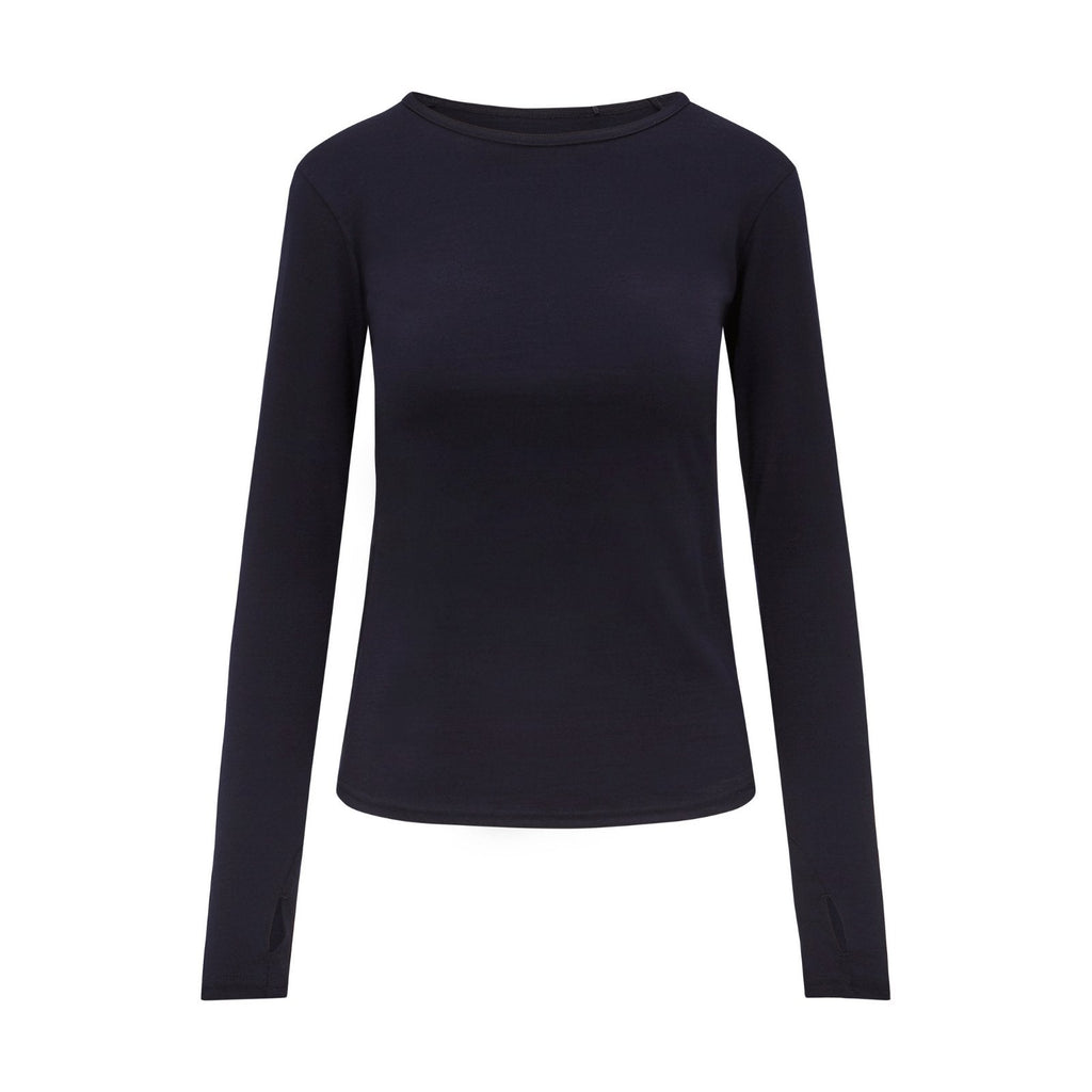 Womens Merino Long Sleeve,  Midnight