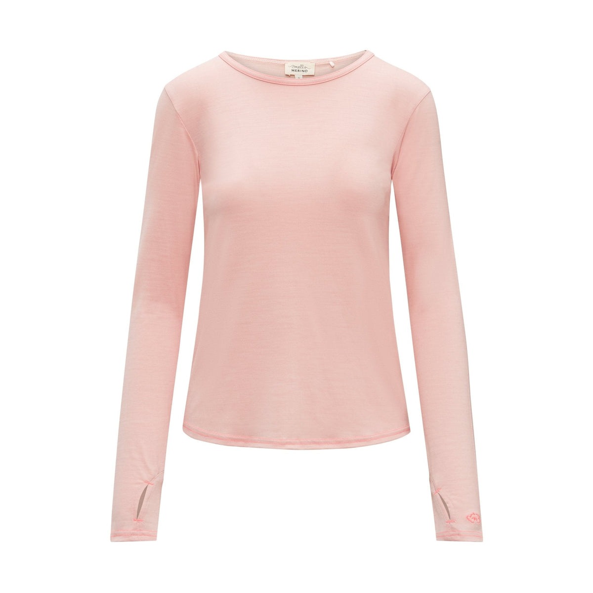 Womens Merino Long Sleeve, Pink Peach Blossom