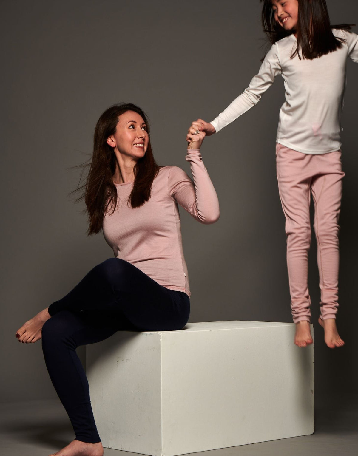 Womens Merino Long Sleeve, Pink Peach Blossom