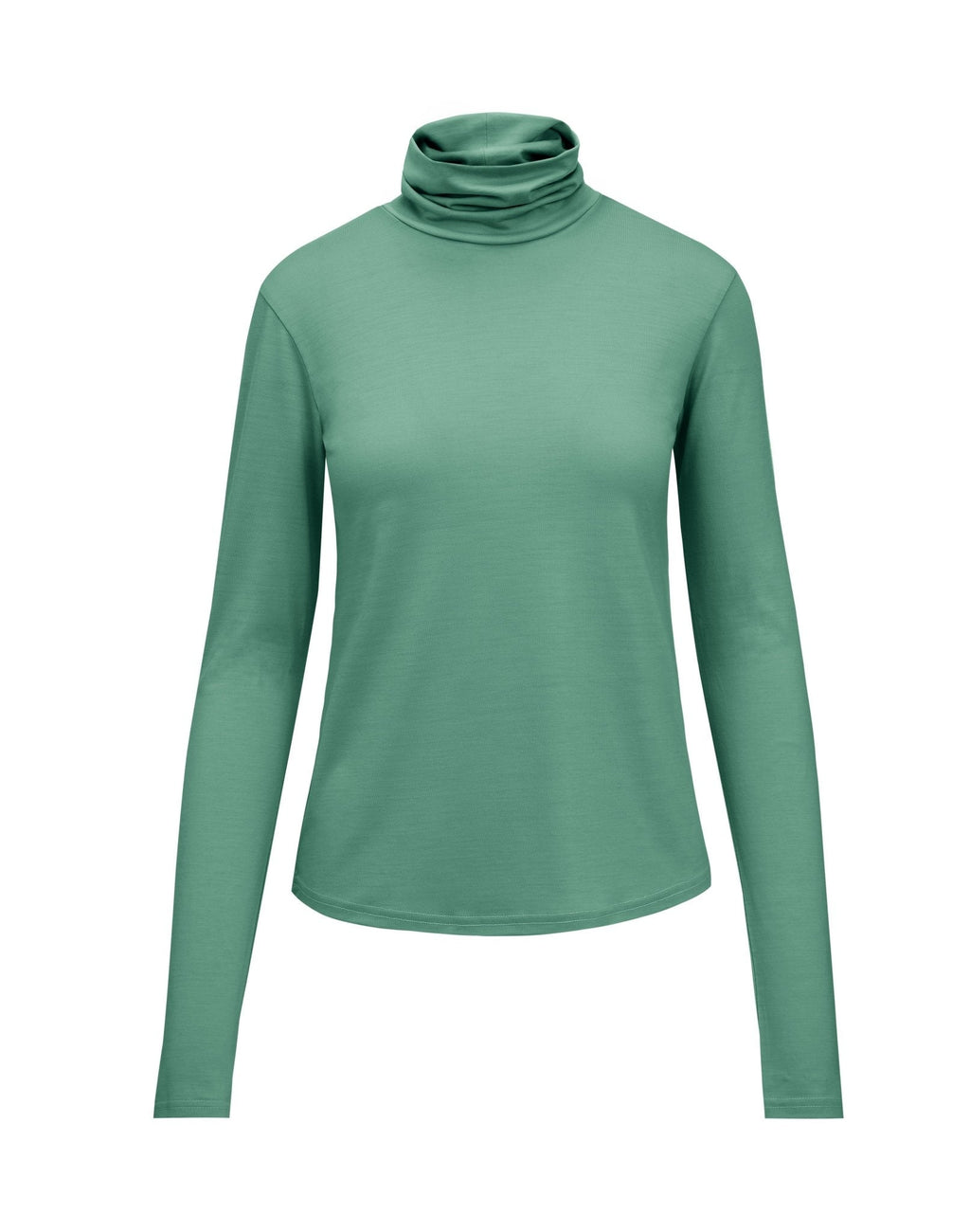 Womens Merino Polo Neck, Emerald Green