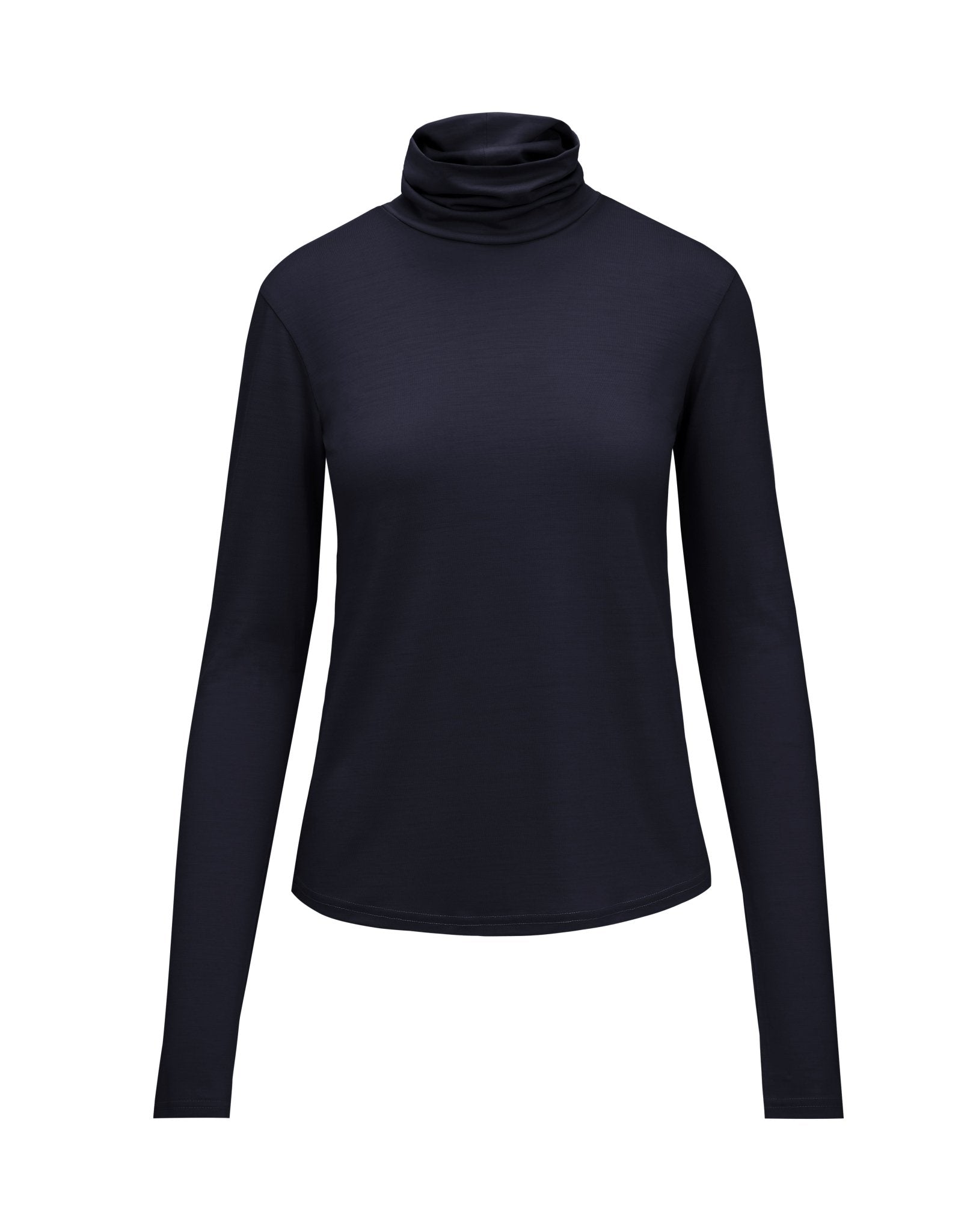 Womens Merino Polo Neck, Midnight