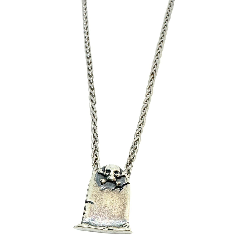 Skeleton Grave Spiga Chain Necklace in Sterling Silver 925 – 38cm