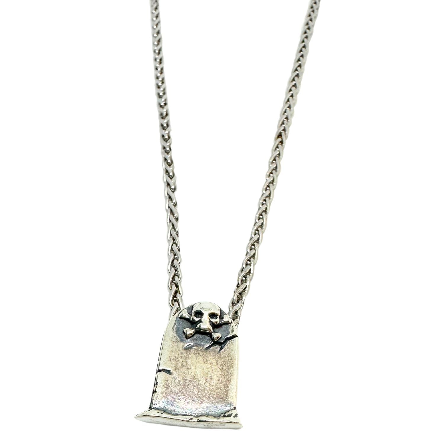 Skeleton Grave Spiga Chain Necklace in Sterling Silver 925 – 38cm