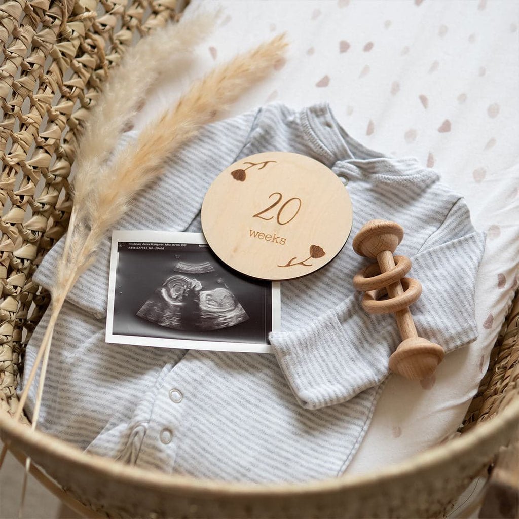 Wooden Pregnancy Milestone Disc Set