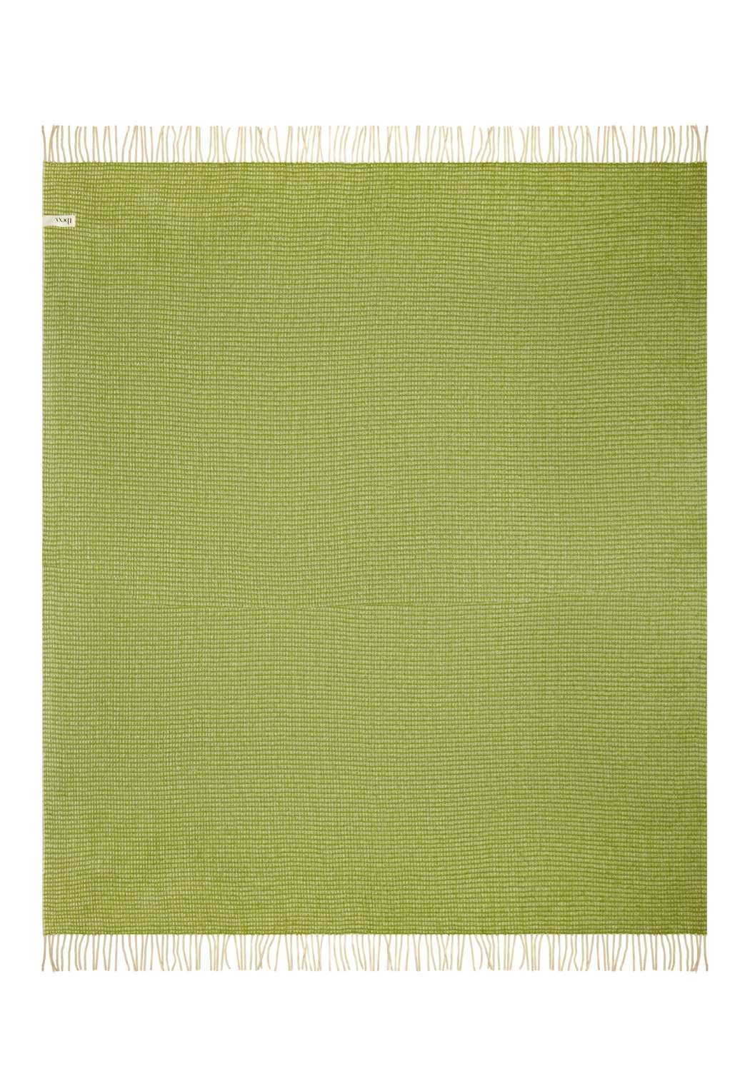 Wool Waffle Blanket In Green