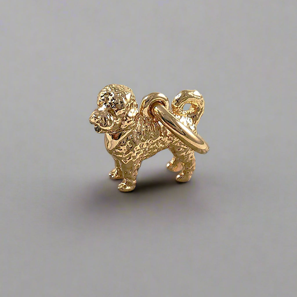 Cavapoo Silver Dog Charm