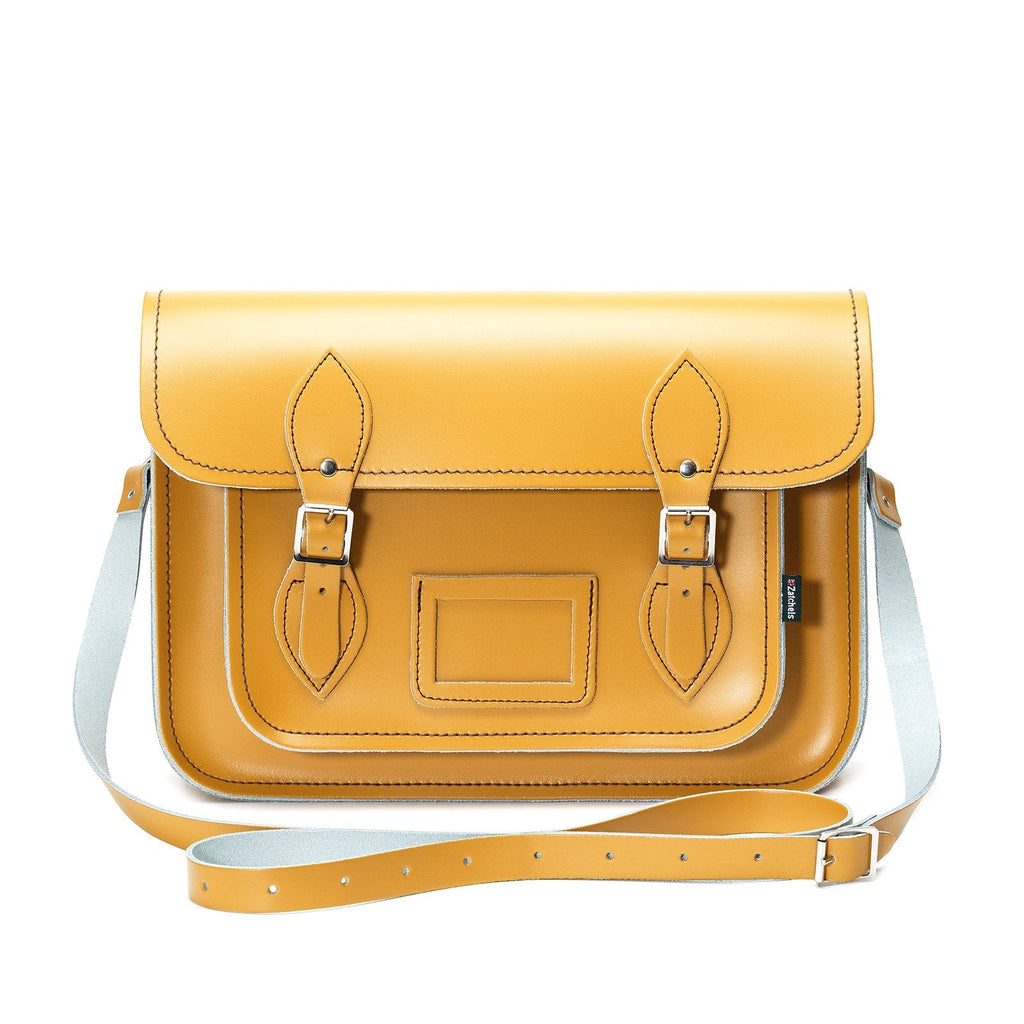 Handmade Leather Satchel - Yellow Ochre